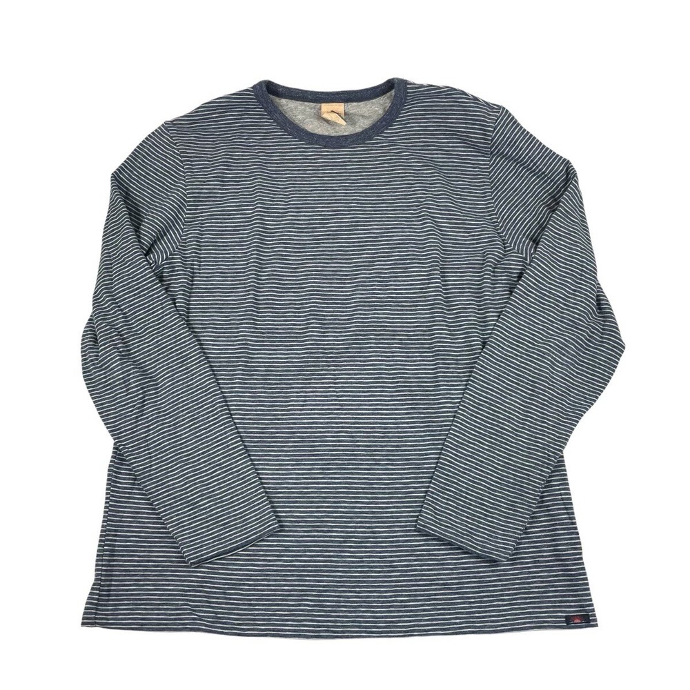 Faherty Reversible Organic Cotton Blend Lightweight Crewneck Sweater Blue XL